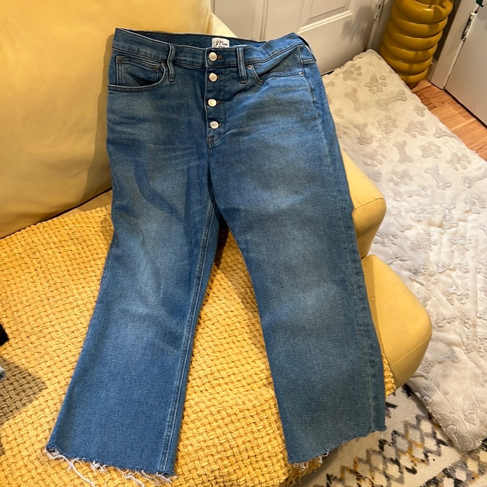 J.Crew denim jeans, crop style button France size 30